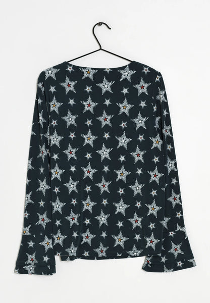 Next Blue Star Design Long Sleeved Womens Top