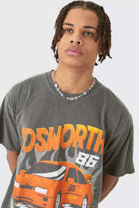 Boohoo Black Loose Cosworth Racing License Mens Shirt