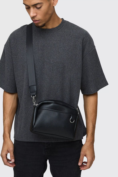 Boohoo Soft Faux Leather Cross Body Mens Bag