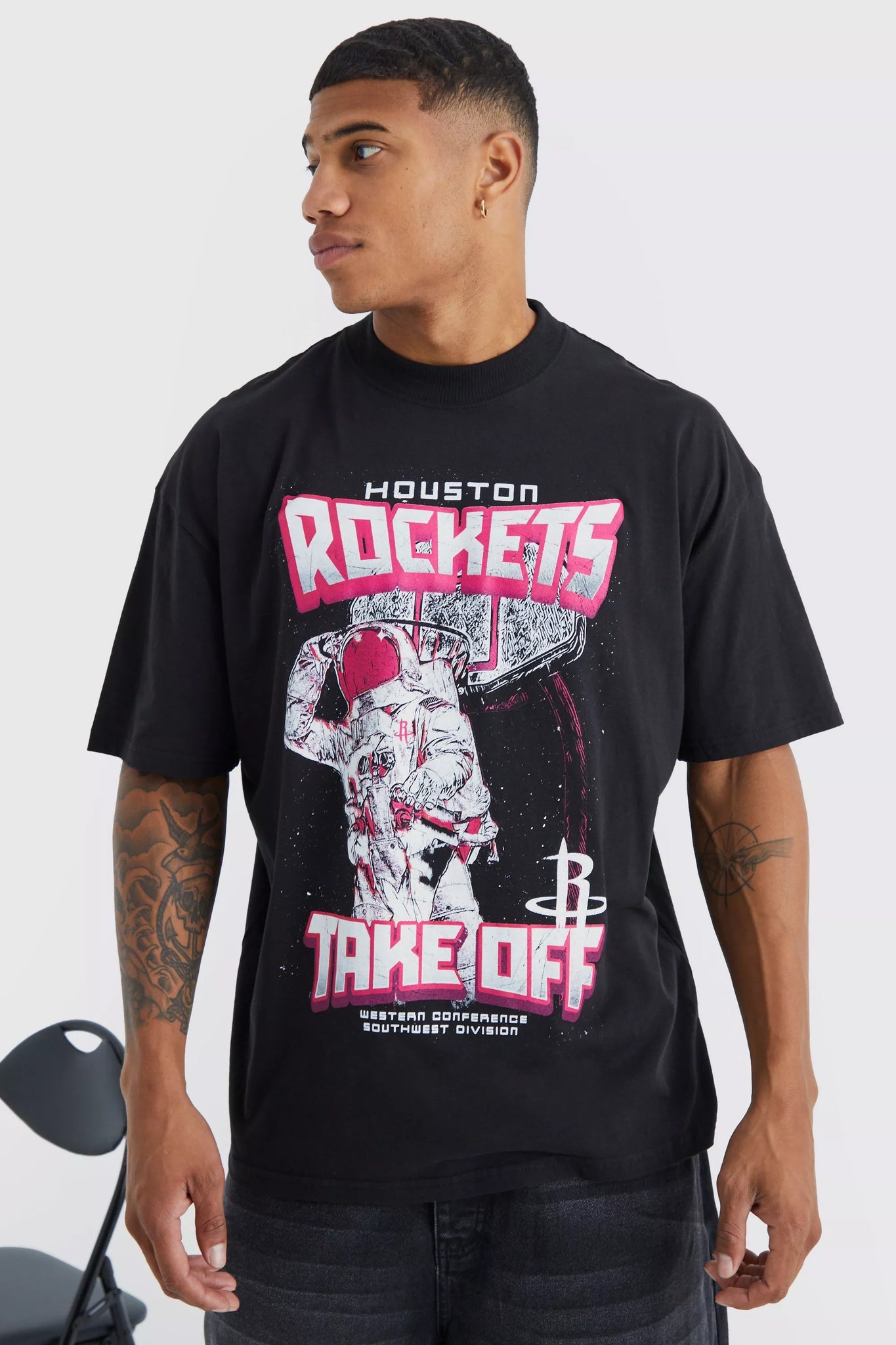 Boohoo Black Houston Rockets NBA License Mens T-Shirt