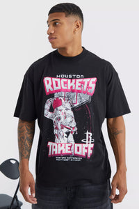 Boohoo Black Houston Rockets NBA License Mens T-Shirt