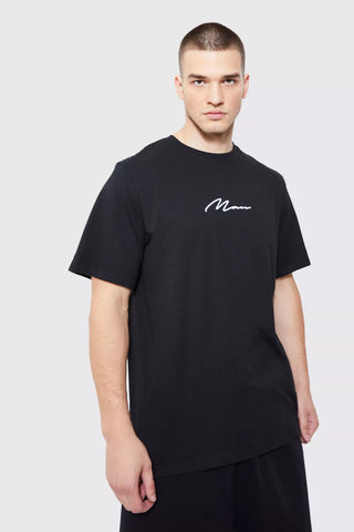 Boohoo Black Tall Man Signature Crew Neck Mens T-Shirt