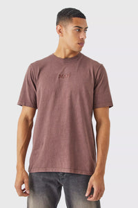 Boohoo Man Chocolate Roman Washed Crew Neck Mens T-Shirt