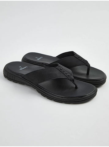 George Black Suedette Toe Post Mens Sandals