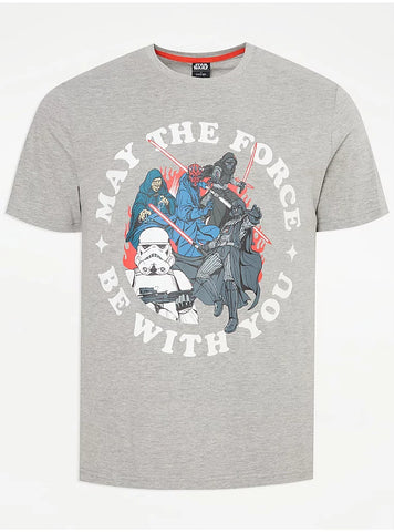 George Star Wars Grey May The Force Be With You Mens T-Shirt