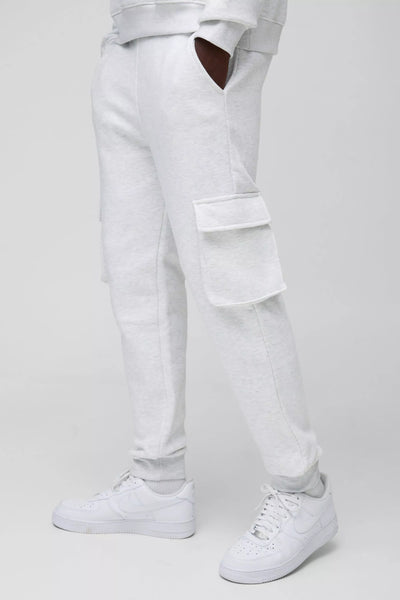 Boohoo Ash Grey Skinny Fit Cargo Mens Jogger