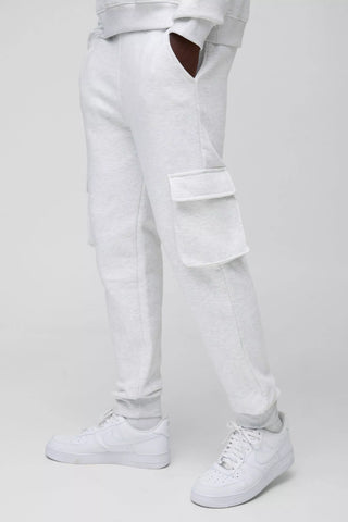 Boohoo Ash Grey Skinny Fit Cargo Mens Jogger