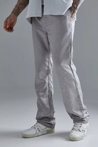 Boohoo Stone Elasticated Waist Slim Gusset Texture Mens Trousers