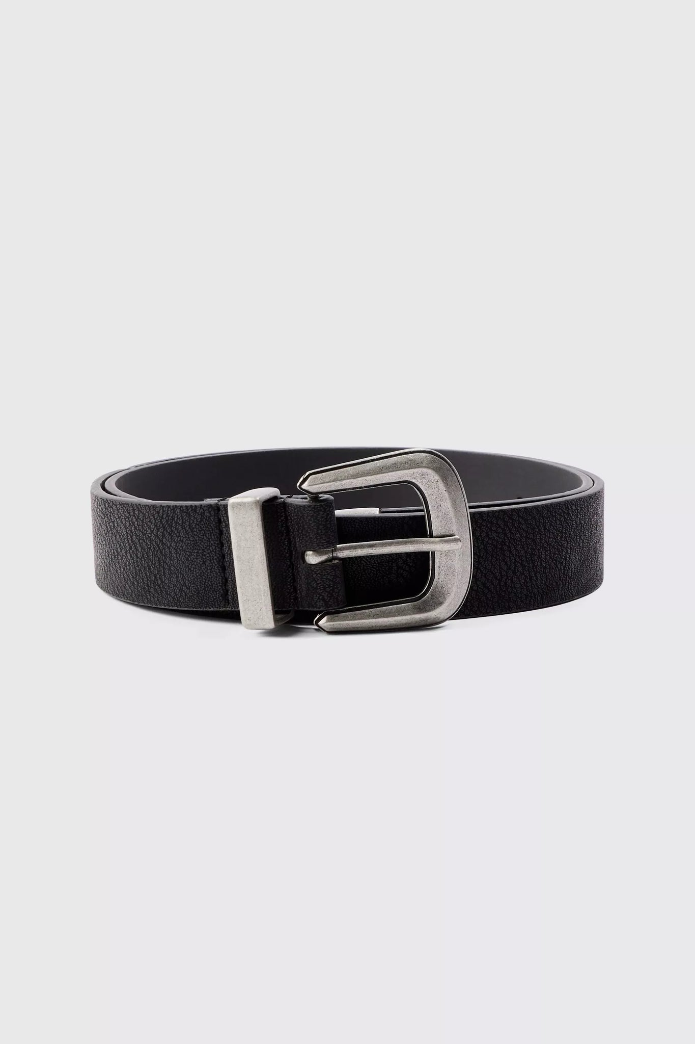 Boohoo Black Western Buckle Mens Belt
