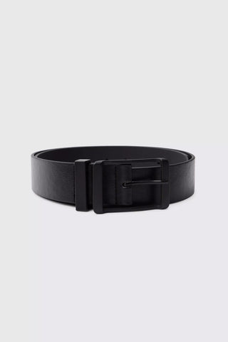 Boohoo Black Tonal Faux Leather Mens Belt