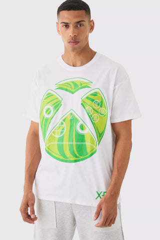 Boohoo White Oversized Xbox Gaming Logo License Mens T-Shirt