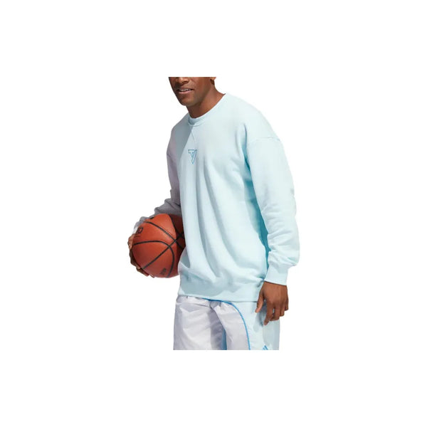 Adidas Light Blue Trae Crew Sweatshirts Mens Top