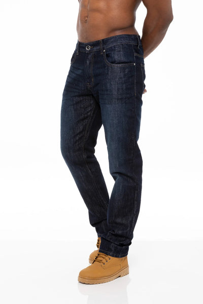 Enzo Indigo Blue Regular Fit Denim Mens Jeans
