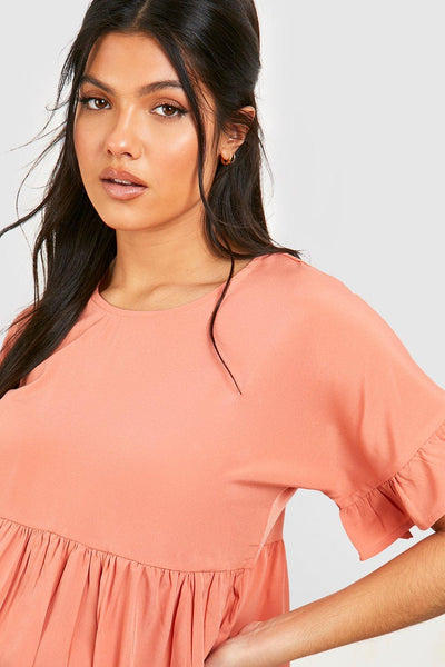 Boohoo Dusty Pink Maternity Cross Back Woven Smock Womens Top