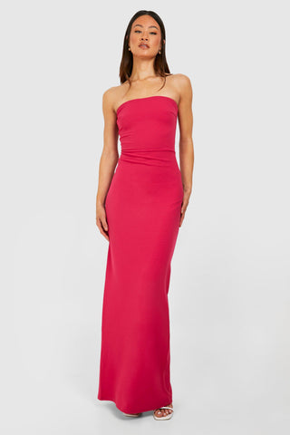 Boohoo Fuchsia Tall Maxi Bandeau Womens Dress