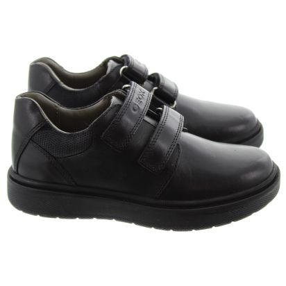 Geox Respira  Black Boys School Shoes