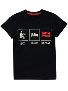 Battle Royale Eat. Sleep. Repeat. Older Boys T-Shirt