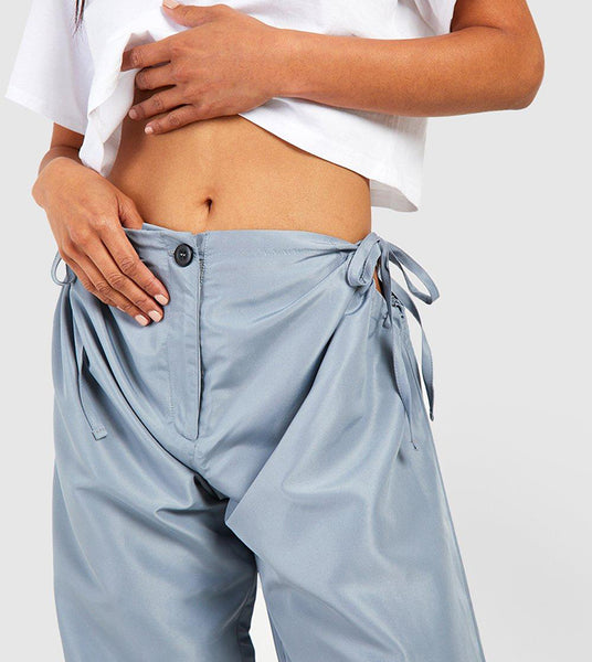 Boohoo Slate Grey High Waisted Cut Out Shell Cargo Womens Joggers