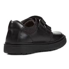 Geox Respira  Black Boys School Shoes