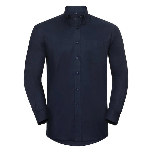 Russell Collection Navy Classic Twill Long Sleeve Mens Shirt
