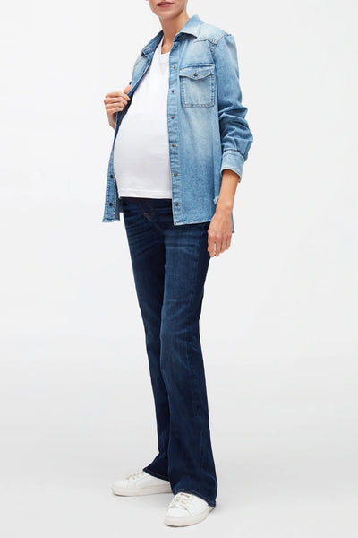 7 for All Mankind New York Dark Wash Denim Maternity Bootcut Womens Jeans
