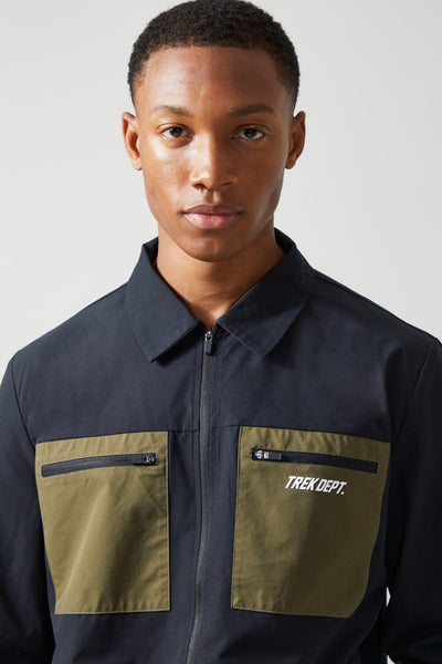 Boohoo Black Active 4 Way Stretch Regular Fit Cargo Mens Jacket