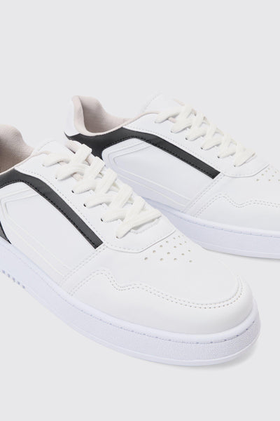 Boohoo White Black Contrast Panel Chunky Mens Trainers