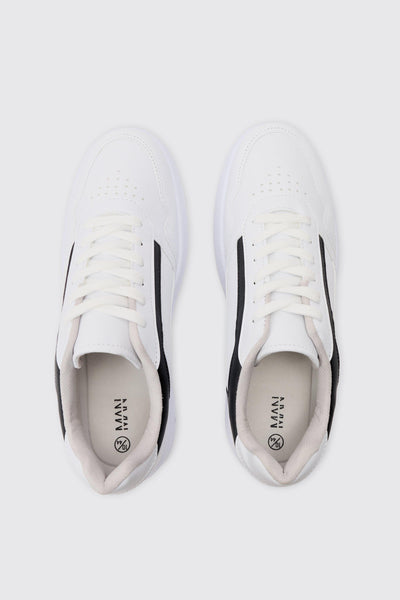Boohoo White Black Contrast Panel Chunky Mens Trainers