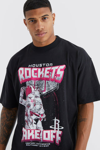 Boohoo Black Houston Rockets NBA License Mens T-Shirt