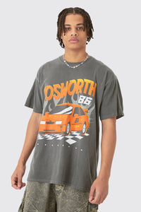 Boohoo Black Loose Cosworth Racing License Mens Shirt
