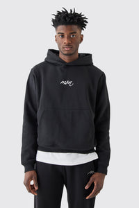 Boohoo Black Man Basic Boxy Mens Hoodie Top