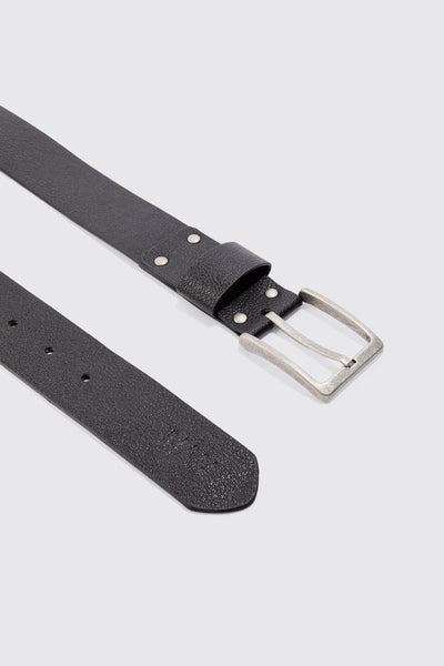 Boohoo Black Man Branding Debossed Mens Belt
