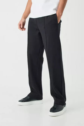 BoohooMan Relaxed Interlock Pintuck Jogger