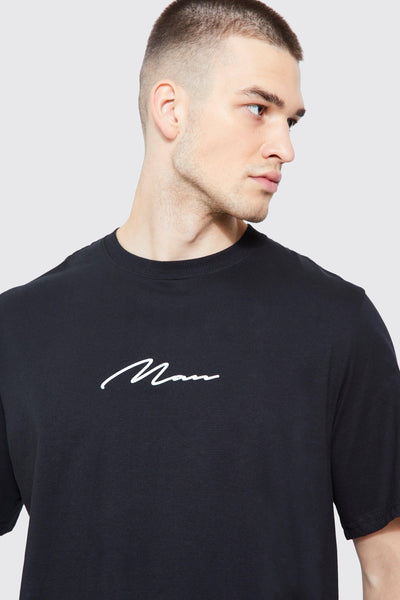 Boohoo Black Tall Man Signature Crew Neck Mens T-Shirt