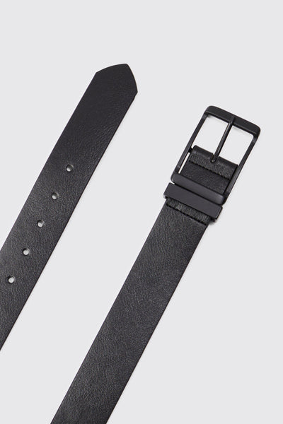 Boohoo Black Tonal Faux Leather Mens Belt