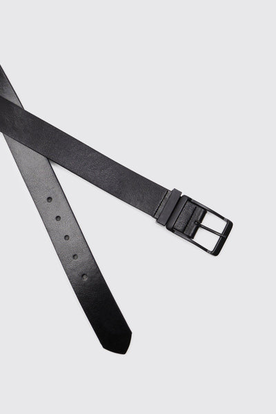 Boohoo Black Tonal Faux Leather Mens Belt
