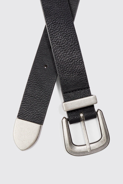 Boohoo Black Western Buckle Mens Belt