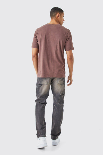 Boohoo Man Chocolate Roman Washed Crew Neck Mens T-Shirt