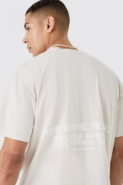 Boohoo Pale Pink Oversized Boxy Overdyed Graphic Mens T-Shirt