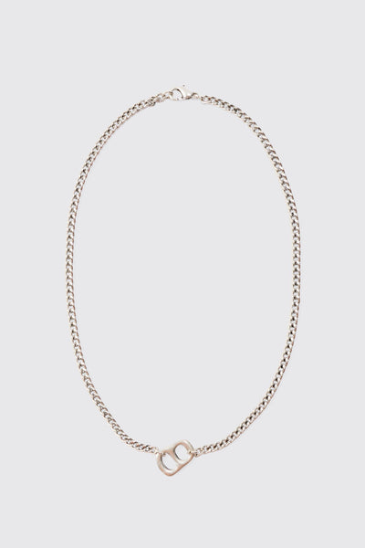 Boohoo Silver Chain Detail Pendant Mens Necklace