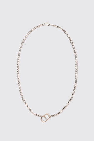 Boohoo Silver Chain Detail Pendant Mens Necklace