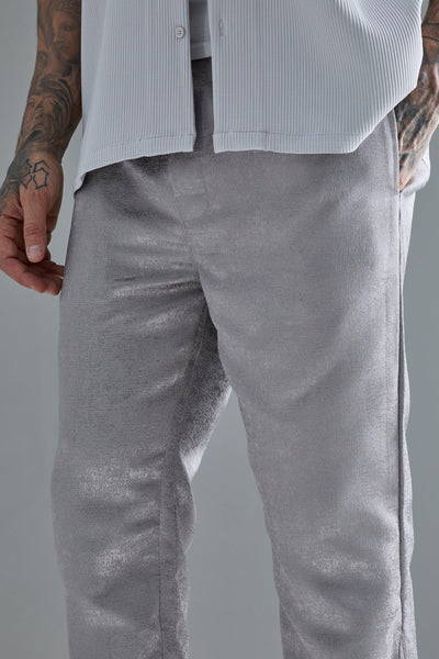 Boohoo Stone Elasticated Waist Slim Gusset Texture Mens Trousers