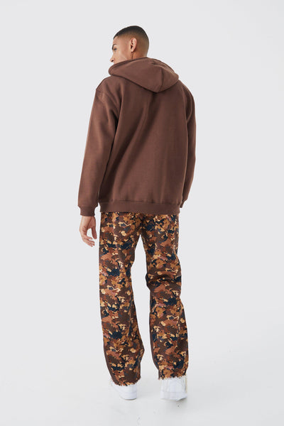 Boohoo Brown Gusset Detail Official Applique Flared Mens Trousers