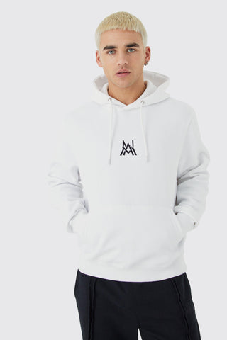 Boohoo White Boxy Man Basic Mens Hoodie