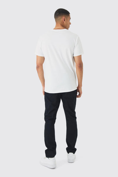 Boohoo White Regular Fit Lmtd Star Graphic Mens T-Shirt