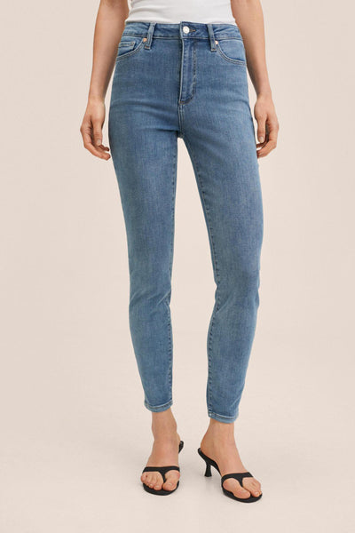 Mango Blue High Waist Skinny Older Girls Jeans