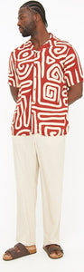 Tu Rust Swirl Print Short Sleeve Mens Shirt