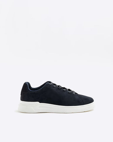 River Island Navy Blue Suede Lace up Men Trainers