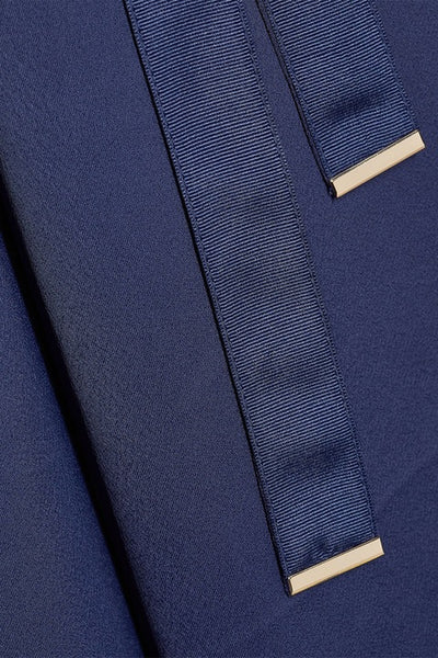 Next Navy Blue V-neck Satin Womens Jumpsuit