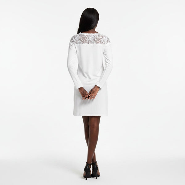 Diva Dames Womens White Lace Chest Mini Dress